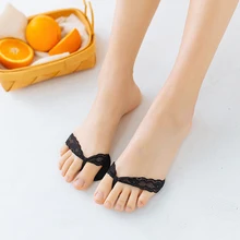 Короткие тонкие невидимые носки на высоком каблуке, женские носки в елочку без следа, носки для йоги