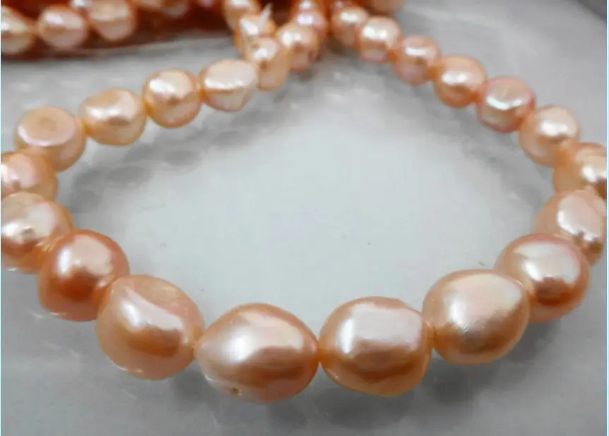 

HUGE 18"13MM SOUTH SEA GENUINE GOLD PINK PEARL NECKLACE 925silver FREE BLEMISHES