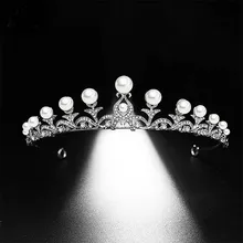 Cor de prata folha pérola strass rainha princesa diadem noiva tiara e coroa headdress casamento cabelo jóias acessórios jl