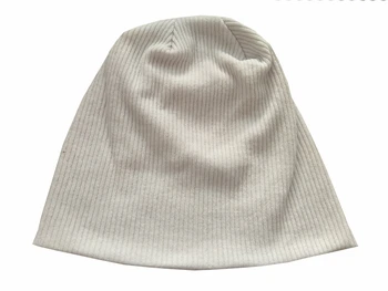 

B-17810 2017 new style 100% cotton ribbed Good stretch fashion beanies solid hat cotton hair accessory design custom