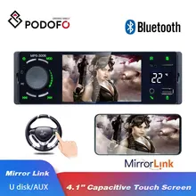 Podofo радио авто радио 1 Din сенсорный экран Bluetooth SD USB MP3 MP5 мультимедийный плеер FM 1 din радио авто аудио стерео AUX-IN