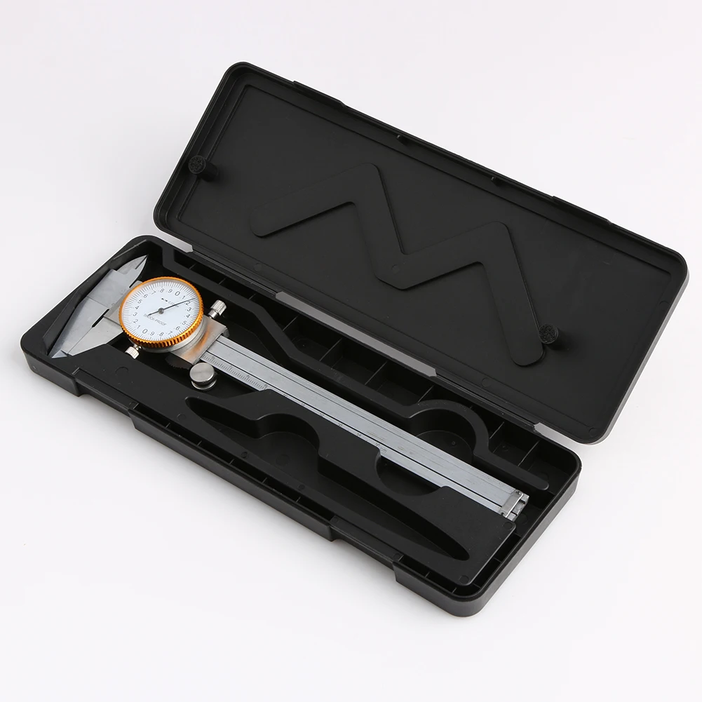 

6 Inch Precision Dial Vernier Caliper Gauge Micrometer Measuring Tool Mini Dial Caliper 0-150mm/0.02mm Portable with Case