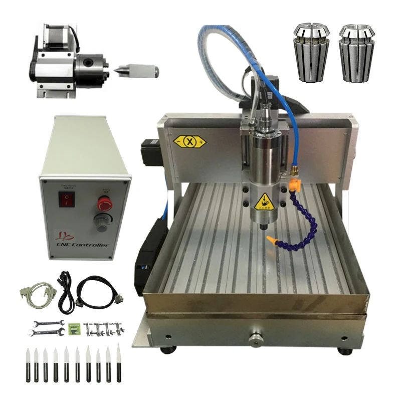 

1500W Desktop Metal CNC Engraving Machine 4 Axis 3040 Router Cutter with Water Tank for Stone Milling