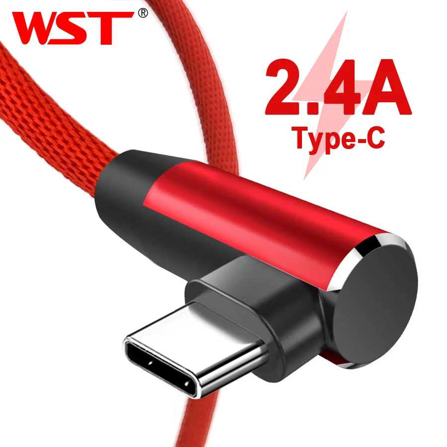 

2019 WST USB Type C Cable 2.4A USB C Cable For Huawei Samsung Xiaomi Mi5 Mate 20 Phone Cord Charger Fast Charging Type-c Cables