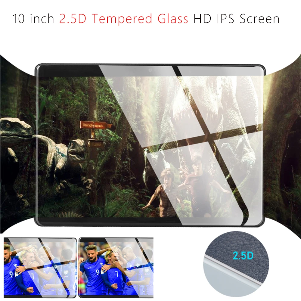Супер 2.5D Закаленное стекло 10 дюймов 4G LTE планшетный ПК Deca Core 4 Гб ram 128 ГБ rom 1920*1200 ips 10,1 Android 8,0 планшеты+ подарки
