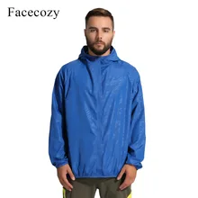 Facecozy, летняя мужская и женская уличная водонепроницаемая кожаная куртка для рыбалки, дышащее однотонное пальто с защитой от ультрафиолета, быстросохнущая одежда для кемпинга и пеших прогулок