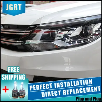 

2PCS LED Headlights For vw Tiguan 2013-2015 Car Led Lights Double Xenon Lens Car Accessories Daytime Running Lights Fog Light