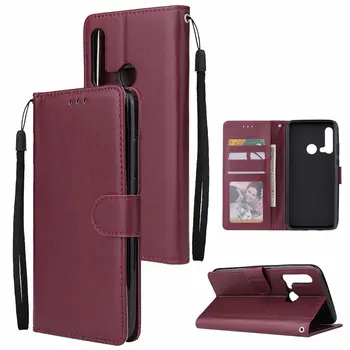 

10pcs/lot free shipping Solid color Wallet PU Leather +TPU Case for Huawei P20LITE 2019 Nova 5i With Photo Frame Card