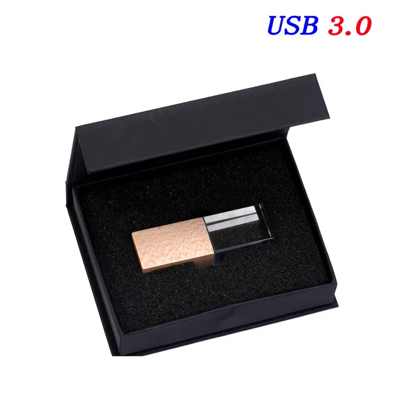 JASTER(10 шт., Пользовательский логотип) USB 3,0 свадебная фотография Деревянный Кристалл 64 ГБ 32 ГБ 16 ГБ версия памяти флэш-накопитель - Цвет: maple  wood with box