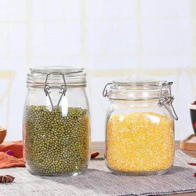 

Empty Food Grade Kilner Jars Glass 200ml Clear Square Round Sided Jar With Kilner Seal for food storage/Nut/Snack/scented tea