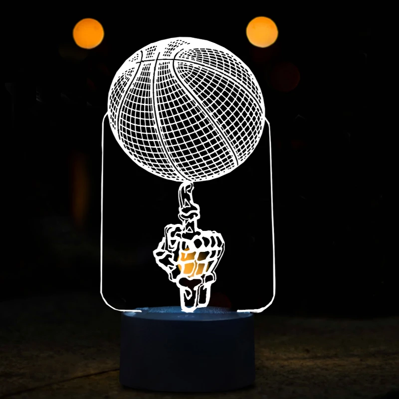 Творческий 3D USB LED Ночные светильники Баскетбол Форма светодиодные настольные лампы Книги по искусству атмосферу Аксессуары огни как