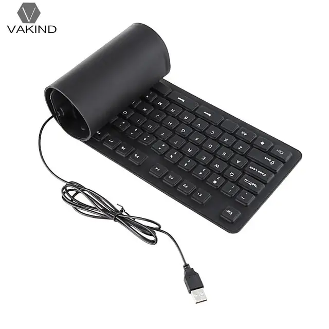 Best Offers 109 Keys USB Rubber Keyboard Waterproof Flexible Foldable Silicone Gel Teclado Keycaps for Computer Notebook Laptop PC 