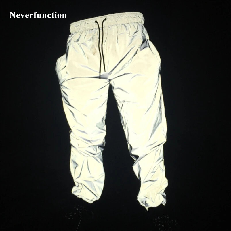 

2019 Brand Men Reflective Pants Sweatpants Skateboard Dance Trousers Hip Hop Street Wear Harajuku Night Sporting Jogger Pants