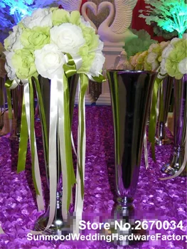 

sliver iron fake rose flower ball wedding centerpieces for tables