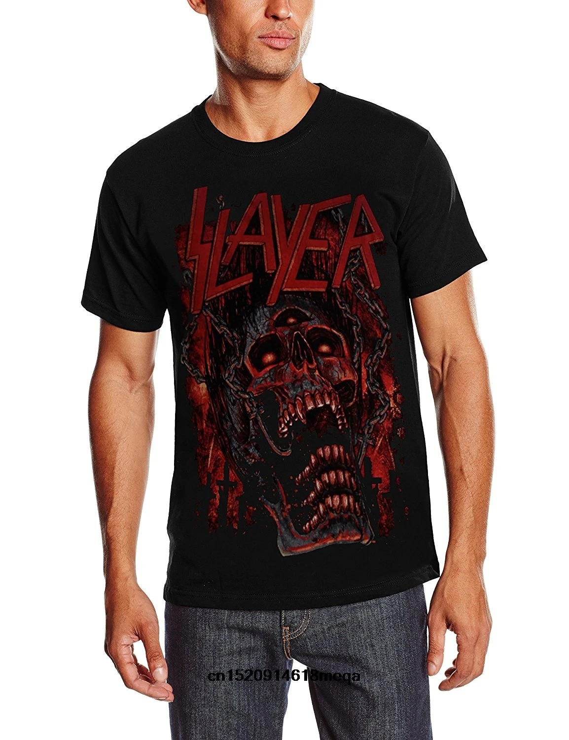 Возьмите футболка Slayer Для Мужчин's висят на крюках короткий рукав Футболка