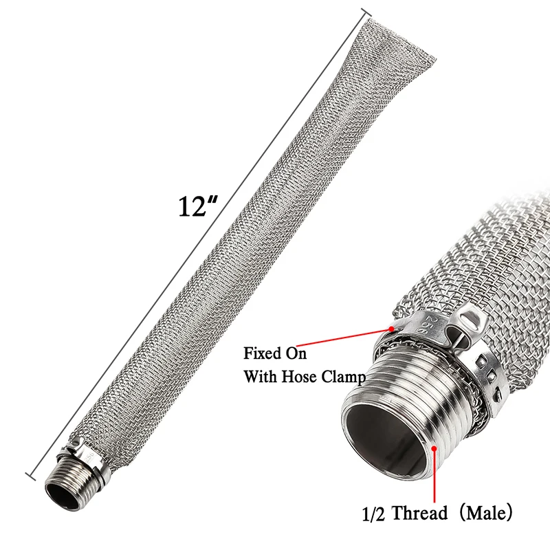 12 дюймов 30 см нержавеющая сталь Bazooka экран 1/2 ''NPT для домашнего пивоварения чайник или Mash Tun/сетчатый фильтр