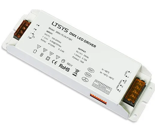 DMX 75 24 F1M1 Вт DMX512/RDM светодиодный драйвер AC100 240V вход Макс В/3.1A/75 Выход|driver digital mp3