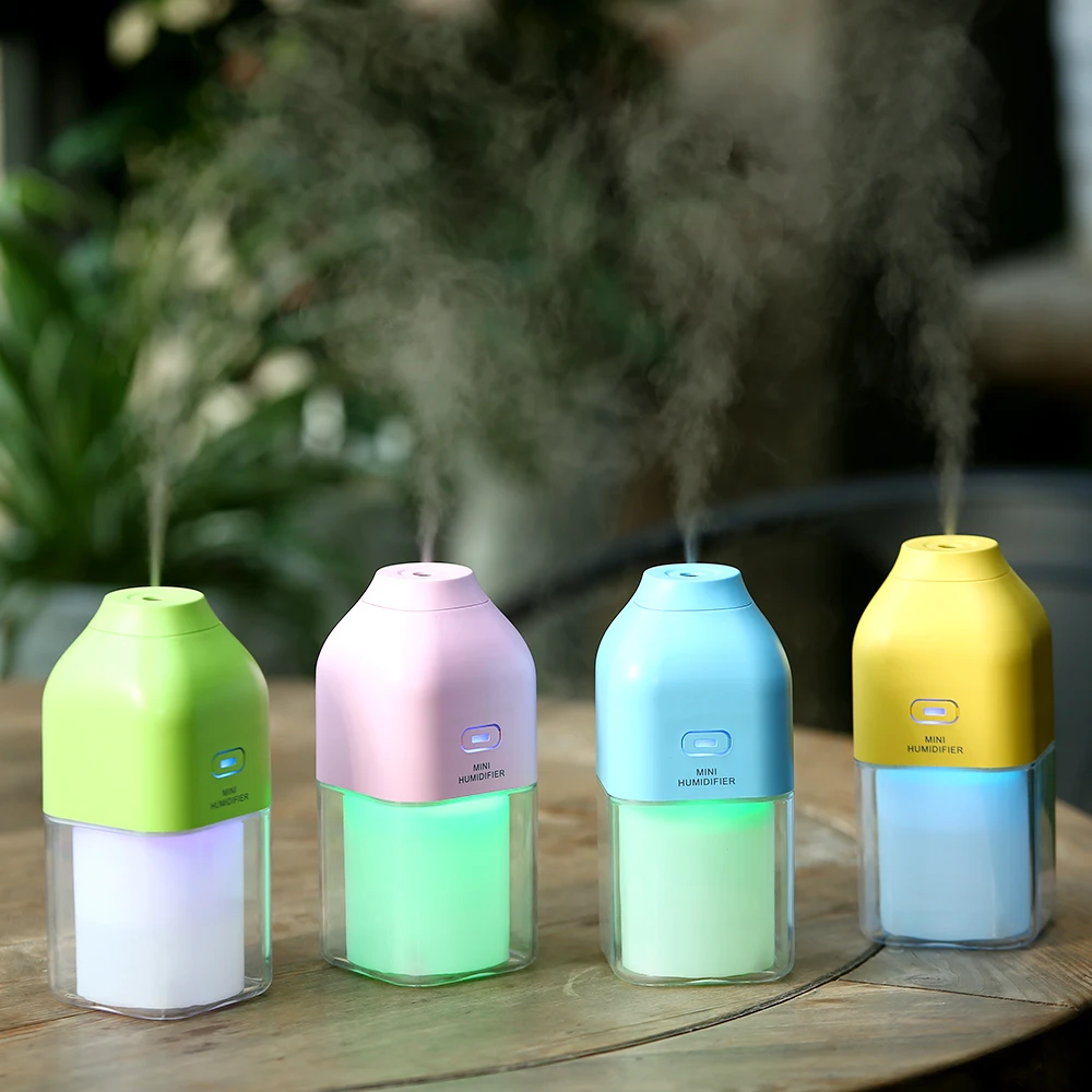 

130ml Ultrasonic Air Humidifier Portable USB Rechargeable 1200mAh Humidificador With Colorful Light Humidifiers For Car Office