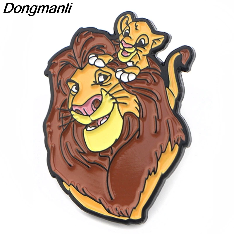 

P3889 Dongmanli Fashion Anime The Lion King Cool Metal Enamel Brooches and Pins Collection Lapel Pin Badge Jewelry