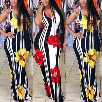 Summer Dress Women Ladies Sleeveless Floral Boho Party Bodycon Maxi Dress Clothing Plus Size Dresses Woman Party Night Vestidos Summer Dress Women Ladies Sleeveless Floral Boho Party Bodycon Maxi Dress Clothing Plus Size Dresses Woman Party Night Vestidos