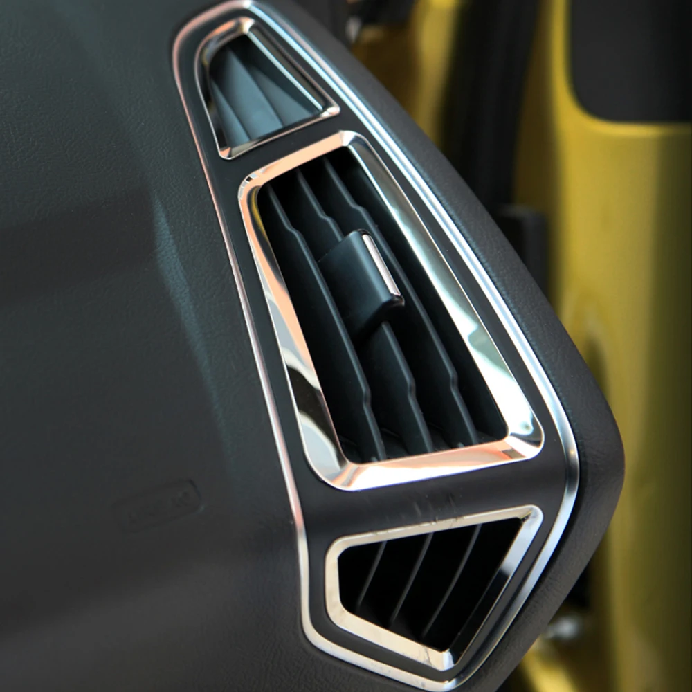 

6pcs/set ABS Chrome Trim Accessories Outlet Decoration Ring Interior Frame For Ford Focus 3 MK3 Focus 4 MK4 2012-2015