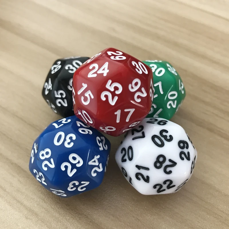 D30 Thirty-surface 25mm Digital Dice Quality Colour Acrylic Rounded Corners Originality Dice Set 1Pcs/Lot acrylic dice game dice dice set