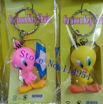 

New 24 pcs Wholesale Mix cute tweety bird Cartoon 3D PVC Key Chain For Best Gift H-100