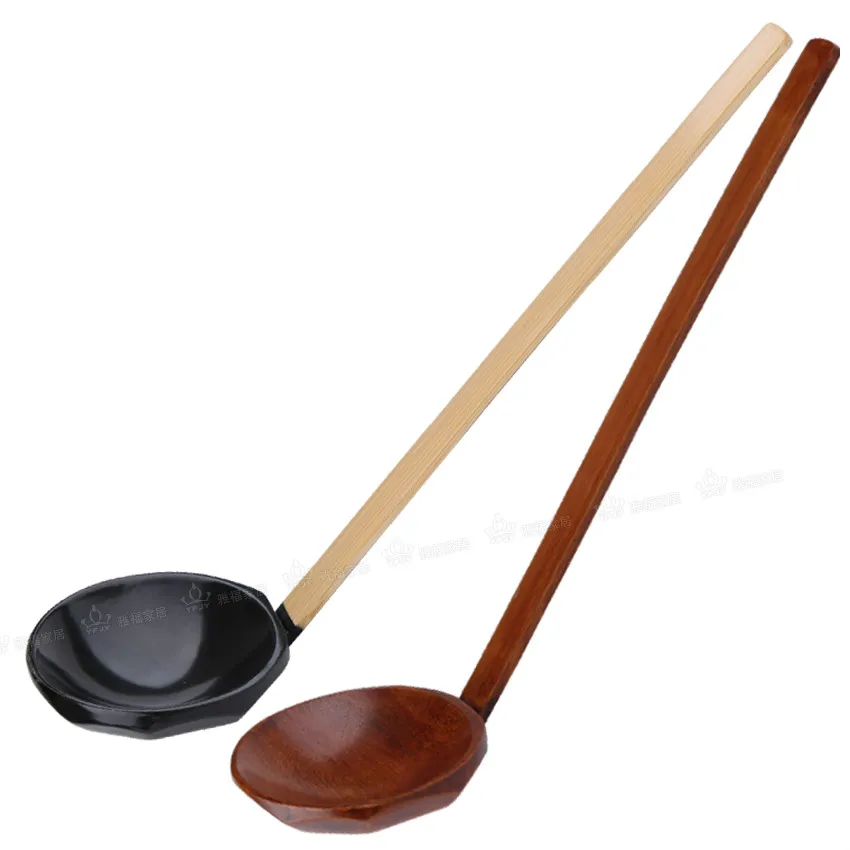 27cm Wood Spoons Bamboo Handle Soup Spoon Chafing Dish/Hot pot Spoon