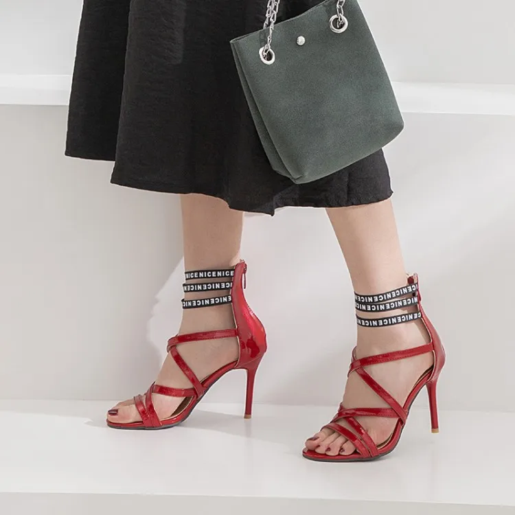 

Big Size 15 high heels sandals women shoes woman summer ladies A fine-band combination of fine-heeled sandals