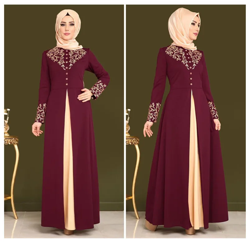 Абая для женщин мусульманское платье для женщин gamis мусульманское wanita robe Дубай moslim jurken robe musulmane femme djelaba femm - Цвет: as picture