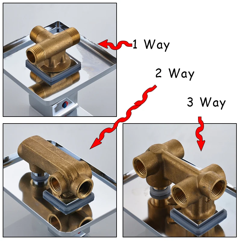2 способа кран клапан тройной смеситель кран картридж 3 способа кран-отводной клапан Хромированный Позолоченный Черный никель кран клапан
