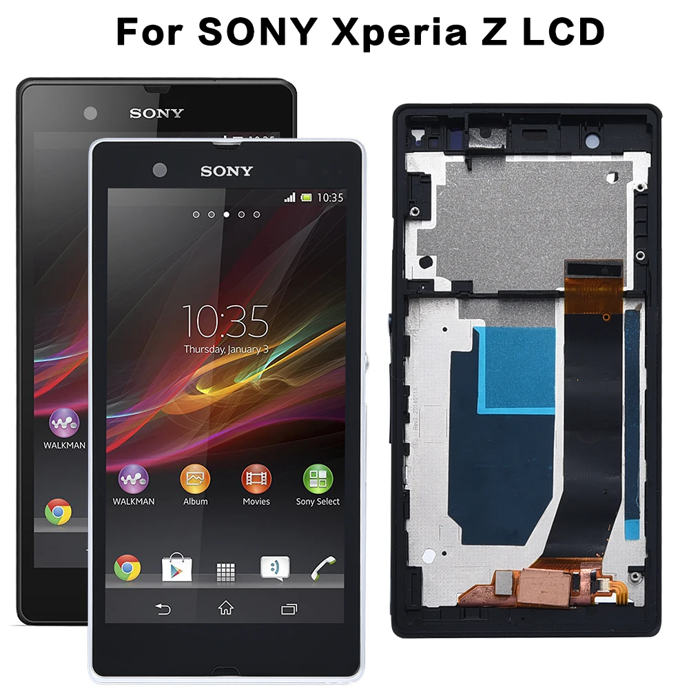 Для SONY Xperia Z ЖК-дисплей сенсорный экран для SONY PERI Z ЖК-дигитайзер сборка L36H C6603 C6602