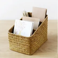 Офисный Органайзер из соломы 3 решетки 21*14*15 см