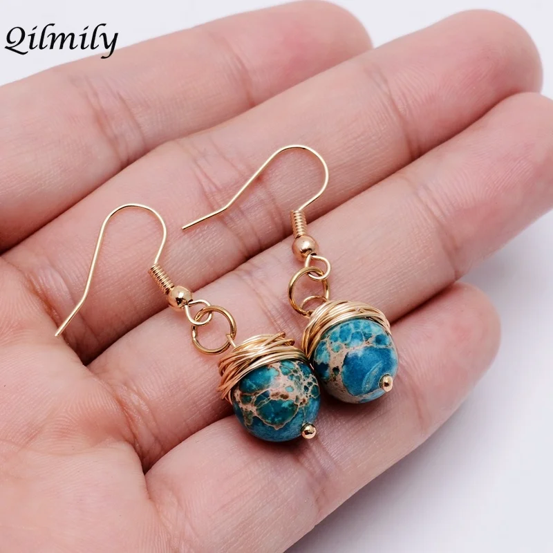 

Qilmily Natural Stone Freshwater Pearl Pendant Earrings for Women Girls Pink Black Emperor Alloy Jewelry Gifts Souvenirs Wedding