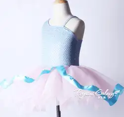 Синий розовый для взрослых детей Балетные костюмы танец пачка балерины Обувь для девочек Балетные костюмы Танцы платье выступление