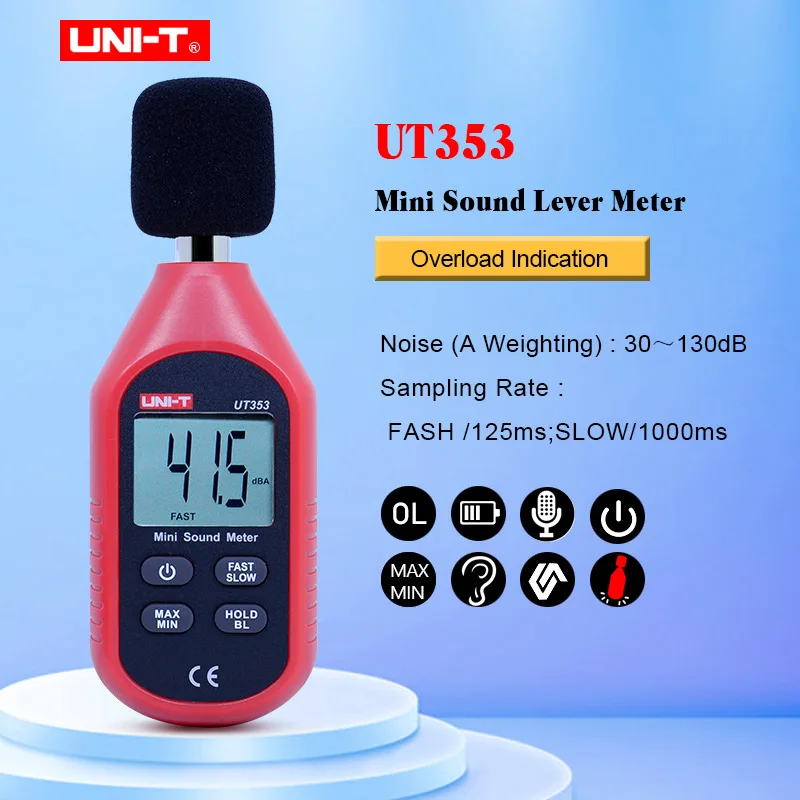 UNI-T, мини-светильник, Цифровой Люксметр UT333 UT353 UT363 UT383, цифровой термометр, гигрометр, измеритель уровня звука, анемометр