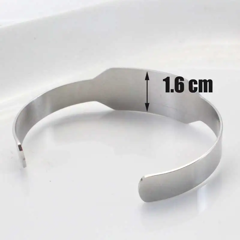 Engraved islam muslim Allah shahada stainless steel bracelets bangles 4