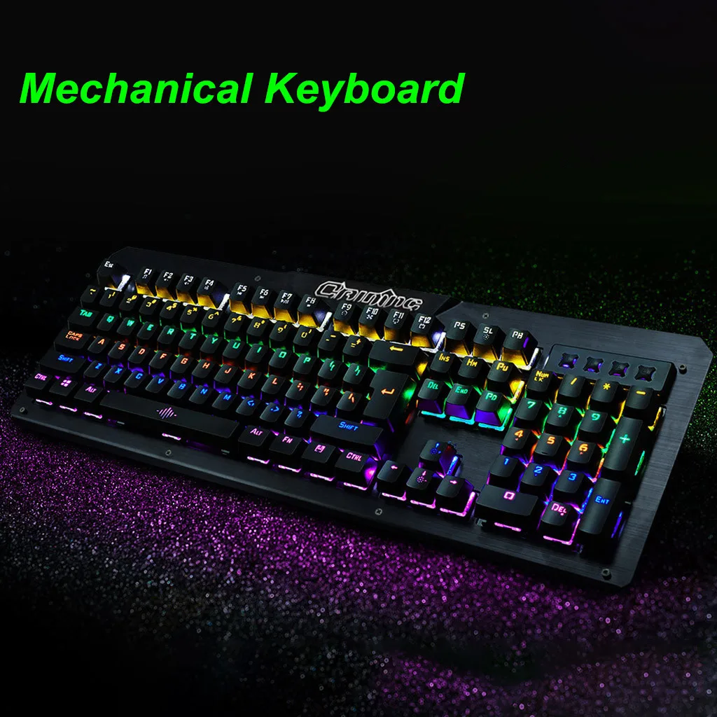 Mechanical Keyboard RGB Rainbow Mechanical Keyboard High Special Blue Axis 104 Key All The Keys Without Conflict Gamer Keyboards Mechanical Keyboard RGB Rainbow Mechanical Keyboard High Special Blue Axis 104 Key All The Keys Without Conflict Gamer Keyboards