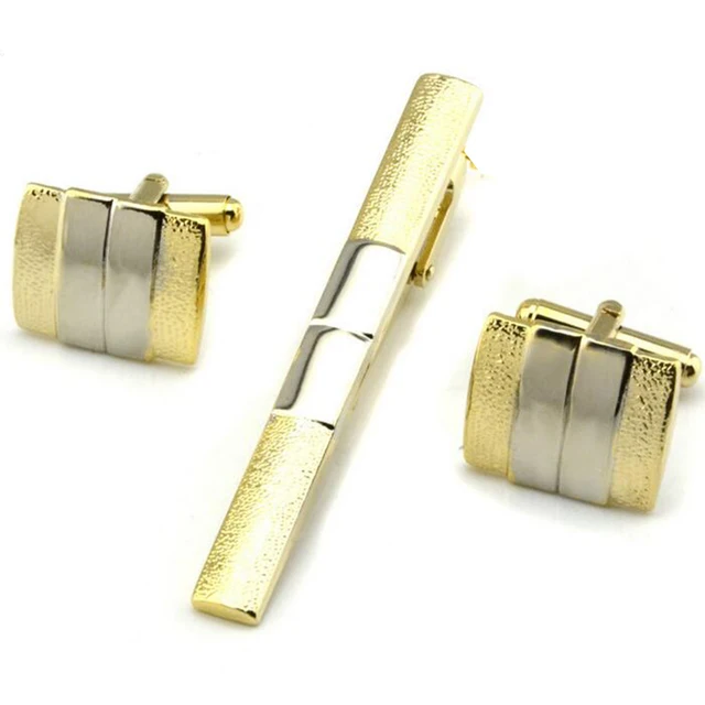 Hot Selling Cufflinks and Tie Clips Set Men Jewelry Unique Wedding