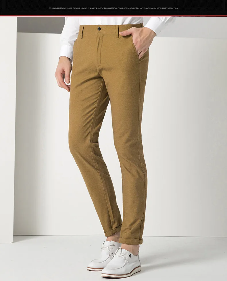 KEGZEIR бренд на весну и зиму корейские брюки Для мужчин Тонкий молнии Для мужчин брюки Повседневное модные теплые узкие брюки Для мужчин Pantalone