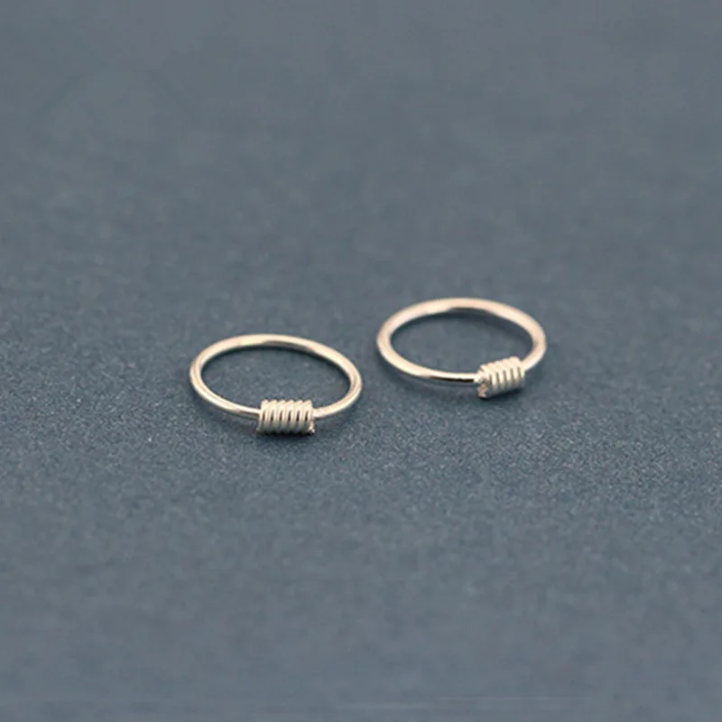 Серебряные серьги S925 пробы тайские серебряные кольца с винтом антиаллергенные