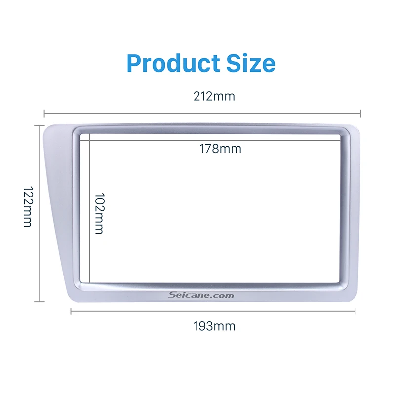 Seicane яркий серый двойной 2 Din автомобильный радиоприемник для 2001-2005 Honda Civic RHD Панель рамка стереоинтерфейс dvd-плеер