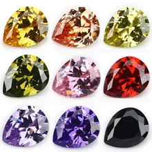 Iemaaaaa pedra cz dourada, amarela, roxo, rosa, zircônia cúbica, pedra solta, 10 peças