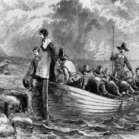 Landing of the Pilgrims at Plymouth Rock  1620  American History Poster Print (24 x 36)
