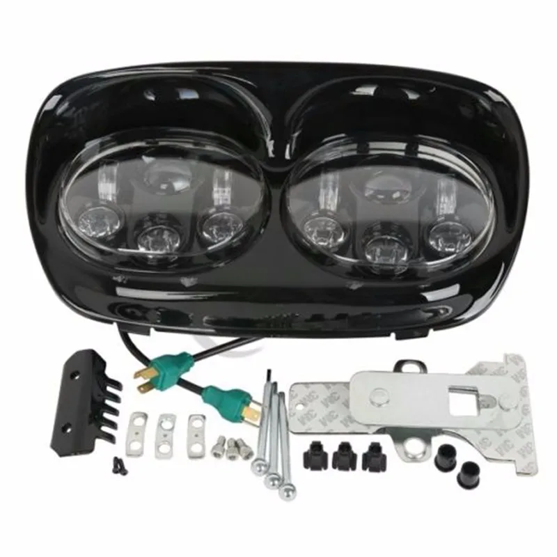 Черный 5,75 LED мотоциклов проектор светодиодные фары 5-3/" LED лампы проектора лампа двигателя для harley-роуд Glide 2003-2013