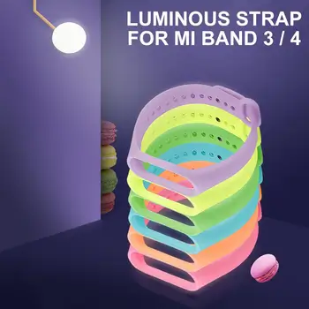 

Luminous Mi Band 3 4 Strap Replacement Silicone Waterproof Wristband For Xiaomi Miband 3 4 Mi3 Night Light Wrist Bracelet