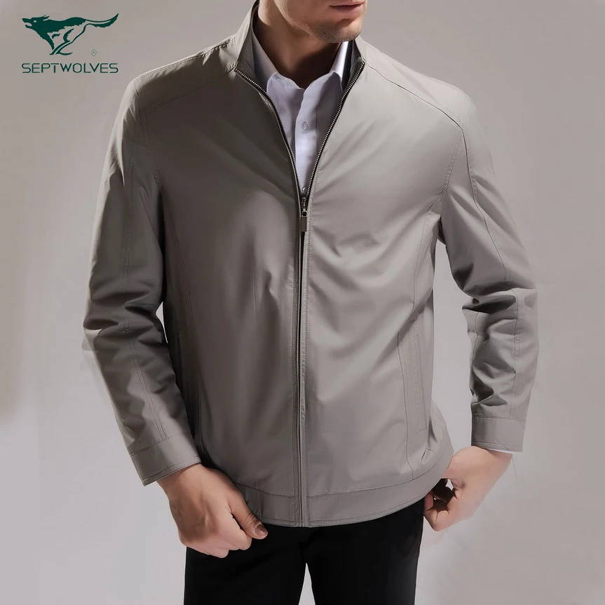 2013 SEPTWOLVES jacket men's clothing business casual stand collar male