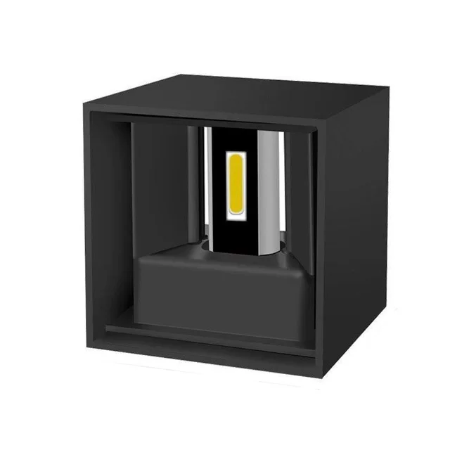 Home Decor 6W 12W COB LED Wall Lamp Indoor Outdoor Simple Style Aluminum Wall Lights for Bedroom Hallway Porch Balcony - Испускаемый цвет: square black