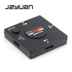 JZYuan 3 порта HDMI Splitter Switcher 1x3 Mini HDMI порт 3 входа 1 выход для HDTV 1080 P видео DV HDTV 1080P HDMI kvm переключатели