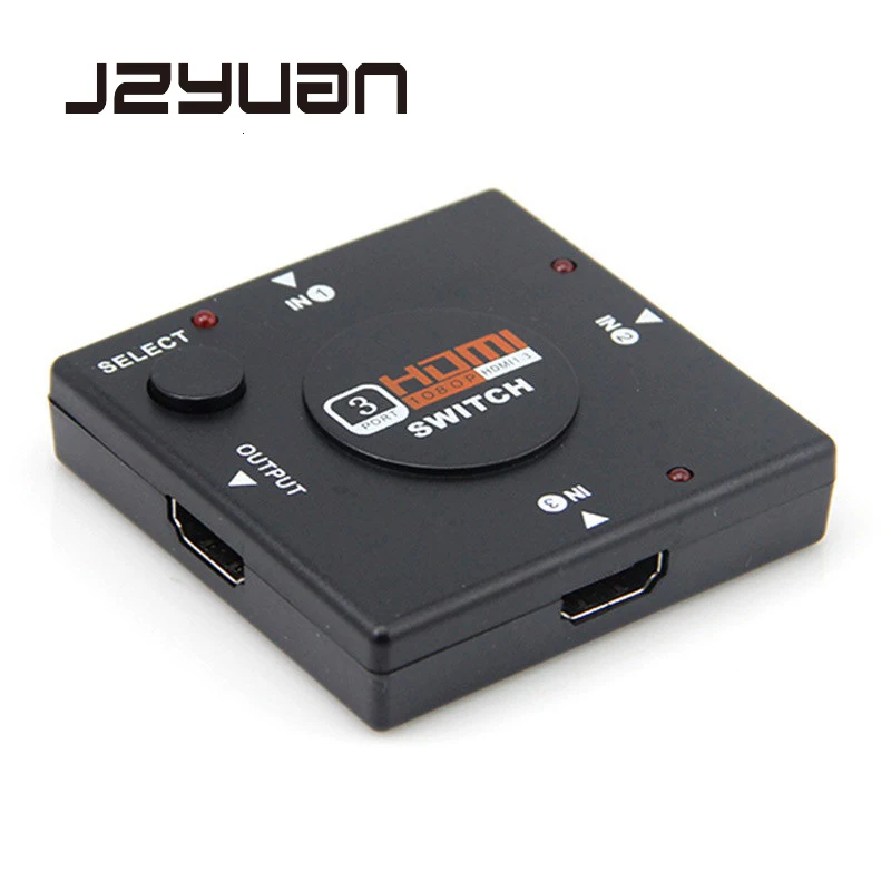 

JZYuan 3 Port HDMI Splitter Switcher 1x3 Mini HDMI Port 3 Input 1 Output for HDTV 1080P Video DV HDTV 1080P hdmi kvm switches